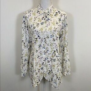 J. JILL Floral Button Front Tunic Shirt